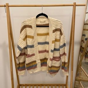 Striped Cropped Cardigan